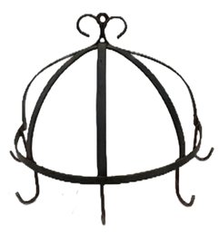 Vintage Wrought Iron 14' X 7' X 10'H 1/2 Dome Wall Pot Rack