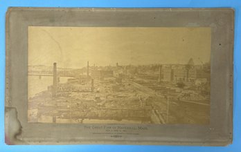 1882 Sepia Photograph Of The Great Fire In Haverhill, MASS, Feb 17th & 18th, 1882