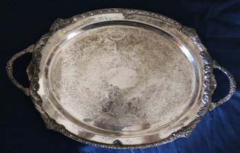 Silverplated Sheridan Footed Serving Tray - 21' Length X 13' Wide