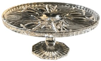 Nice Quality, Heave Lead, Clear Cut Crystal Footed Cake Stand