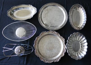 Lot Of Assorted Silverplate Serving & Other Pieces - Weight Of Lot Is 7lb 5 Oz