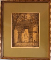 Lithograph - Washington Arch - NYC - Signed Dolice (Leon Louis Dolice - 1892-1960)