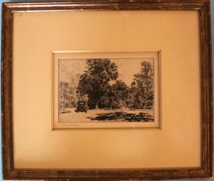 Framed Lithograph - Limousine By Henry B. Sharpe - Frame: 14.25' X 12.5' Image: 7.25' X 5.25'
