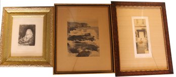 Three Works On Paper - Fred Thompson - Unreadable Artist - Armand Durand - 2 Have Broken Glass