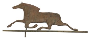 Vintage Copper Horse Shaped Weathervane, 31' X 17'H, Nice Ptina