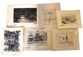 Set Of Six Lithographs Issued By Estate Of Lester G. Hornsby 1882-1956 -  All Are Collection Stamped