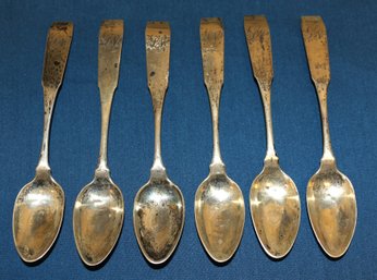 Very Rare Group Of Six Teaspoons In Coin Silver Made By Joseph Anthony 1783-1809 - Philadelphia