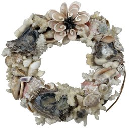 Vintage 10.5' Diam Sea Shell Wreath