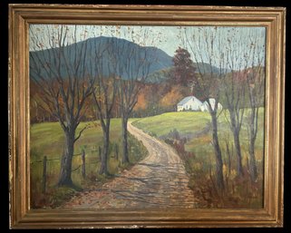 Large New Hampshire Listed Artist Alfred Ernest Lang (1879-1950), 36.75' X 29'H