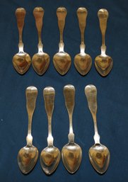 Early Silver Teaspoons Made By Currier & Trott Of Boston And T.D. Currier Of Waldeboro, ME