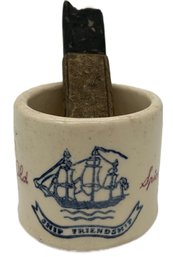 Vintage Old Spice Shaving Mug And Antique 1894 Straight Razor