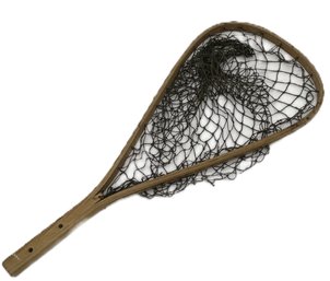 Vintage Jim Haney Bent Wood Fishing Net, 23-7/8' X 10-1/4'