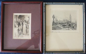 2 - Framed Etchings - One By D. Murray Smith And An Artist Proof By Edward J. Cherry