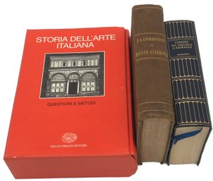 1857 French Printed La Commedia By Dante Alighieri, Storia Dell'Arte Italian, Longhi Da Cimabue A Morandi