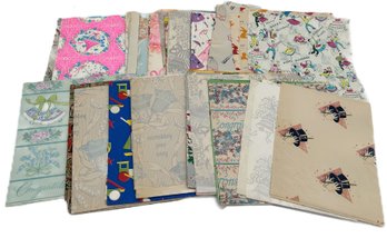 Large Quantity Vintage Gift Wrapping Squares, Each Folded Square Measures 20' X 20'