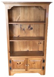 Nice Well Made And Sturdy Pine 3-Shelf & 2-Door Bookcase, 34' X 14' X 57'H