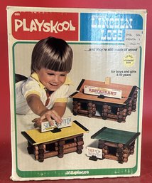 1978 Vintage Original Box Of Playskool Lincoln Logs, Have Not Counted The Number Of Pieces.