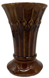 Vintage Brown Majolica USA Marked Vase, 6' Diam. X 9'H