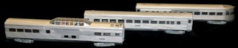 Three HO Scale Passengers Cars - Observation - Vista Dome & Coach