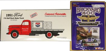 Two Automotive Collectibles - Eastwood Automotive Ford F6 W/american Flyer Logo & Nascar Brickyard 400