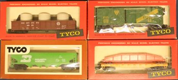 Four Tyco HO Scale Rolling Stock In Boxes - See Photos