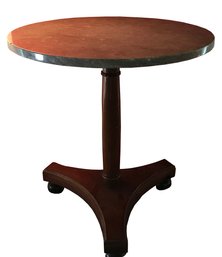 Vintage B. Altman New York, The Beacon Hill Collection, 24' Diam. Marble Top, 3-Footed, Column Stand 26'H