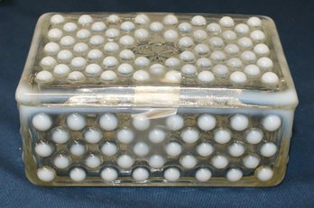 Glass Hobnail Jewelry Box - 5' L  X 3.75' W  X 2'H