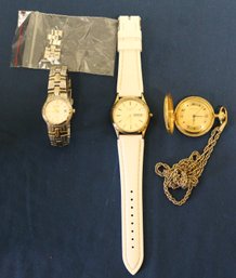 Lot Of Three Watches: Men's Citizen - Ladies Citizen - Caravelle On Chain
