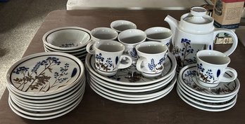 Vintage 34 Pcs Set Of Noritake PRIMASTONE Stoneware Dinnerware