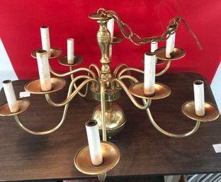Vintage 10-light Ceiling Chandelier, 24' Diam. X 16'H (not Including Chain)