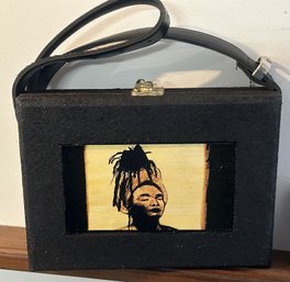 Custom Made Retro Fitted Cigar Box Scripture Purse With Leather Strap, 9' X 6.5' X 2'H (Without Strap)