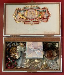 My Father Cigars Box Le Bijou 1922 Full Of Costume Jewelry