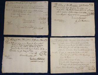 1775 'Colony Of New Hampshire' - Four Responses To Requests For Rent Payment For Revolutionary Troops