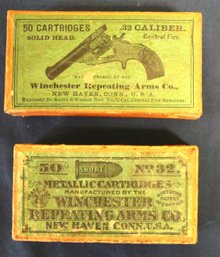 Two 1800's Empty Ammunition Boxes From The Winchester Repeating Arms Co.