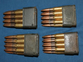 32 Rounds Of M-1 Garand Rifle Ammunition In Four M-1 Clips