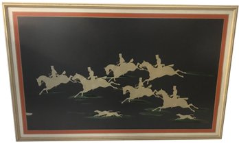 Fabulous Large Framed Silhouette  'THE LEAP' Signed 1987 Alisin Busby Shriver