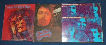 Three Vintage 33rpm Vinyl Records - 'Ssssh - Ten Years After' - Paul McCartney Wings 'red River Speedway'