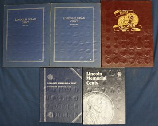 Partial Lincoln Cent Collection - Five Albums