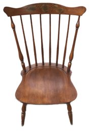 Vintage Hitchcok Brown Wood Stenciled Chair, 17.5' X 17' X 35'H