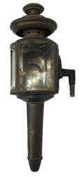 Antique Automobile Brass & Thick Beveled Glass Lantern, 4' Diam. X 5' X 11'H