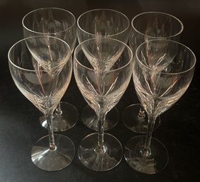 6 Pcs Similar Vintage Lenox Crystal Stemmed Wine Or Champagne Glasses, 2 Patterns, 3 Each