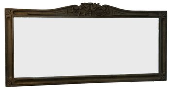 Vintage Carved Wooden Frame Mantle Mirror, 33' X 16'H