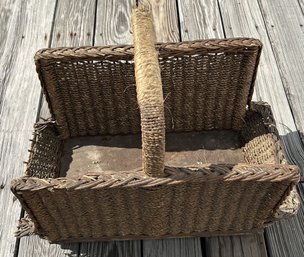 Antique Woven Rope Wood Shuttle As Found, 25' X 14' X 19.5'H