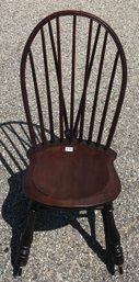Antique Sound Ladies Walnut Windsor Spindlel Braced-Back Rocking Chair, 16' X 24.5' X 32.5'H