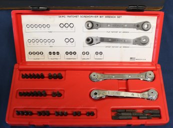 Mac Tools 34 Piece Ratcheting Screwdriver Bit - Two Wrench Set With Extra Bits