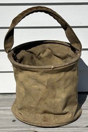 Vintage Canvas Feed/Water Bag Marked '11'.5' Diam. X 11'H To Rim