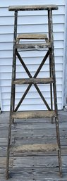 Vintage Wooden Folding Ladder, 56.5'H