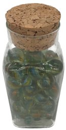 Jar Of Cats Eye Marbles And Shooters 3.25' Sq. X 7'H