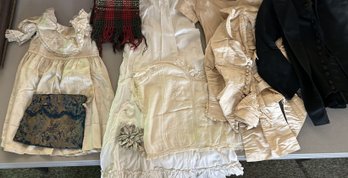Box FULL Of Antique Ladies Clothing Of All Types & Linens, HUGE Selection Only Small Portioned In Pics