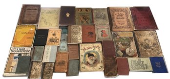 Collection Of Antique Books And Pamphlets Many From The 1817s Thru Early 1900s